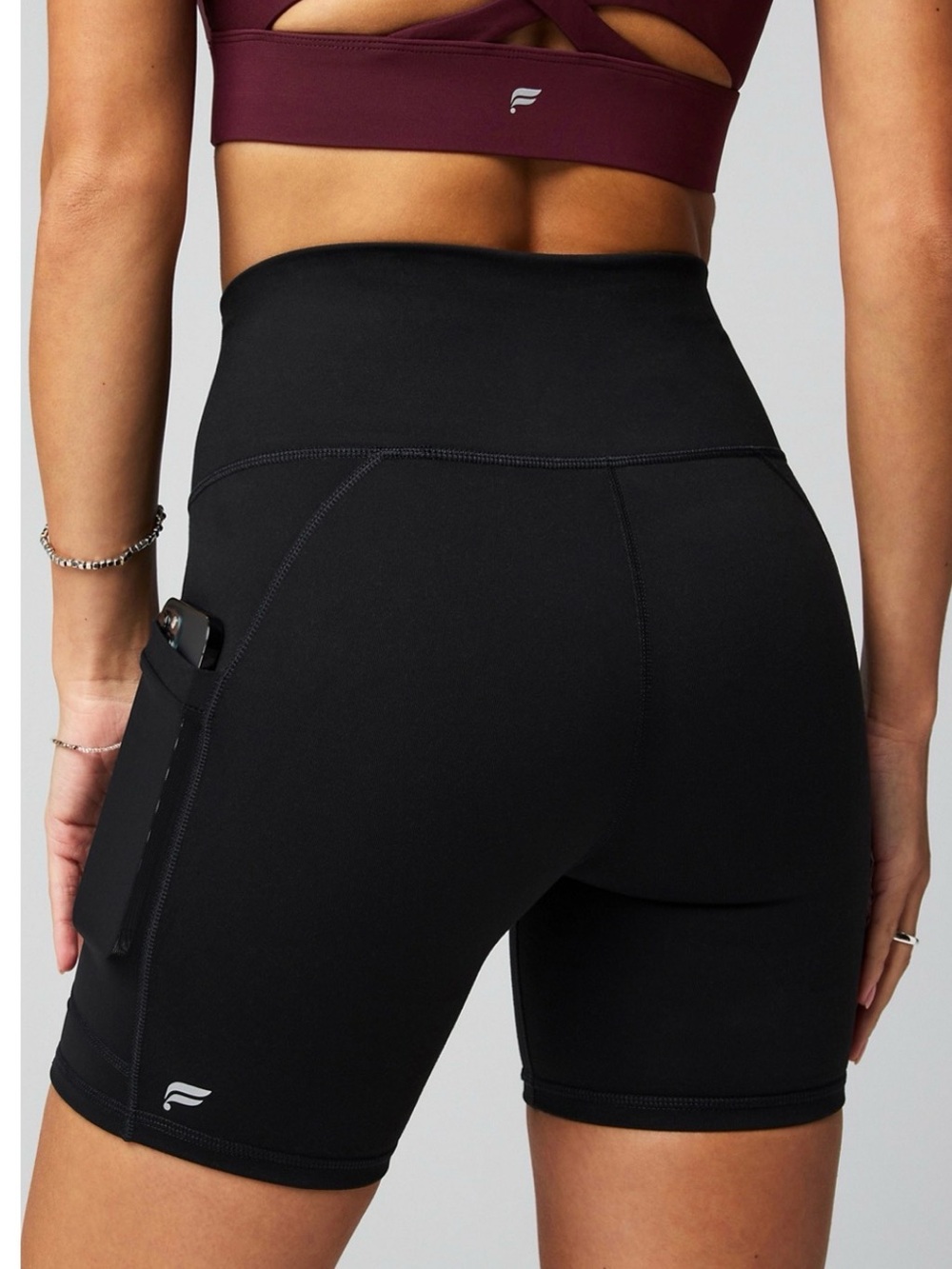 Fabletics On-The-Go PowerHold Ultra HW 6'' Short in Black NWT